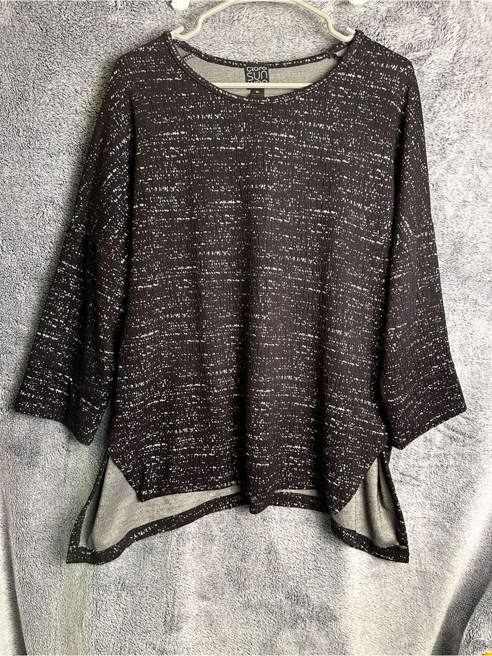 Clara Sun Woo Black Speckle Knit Tunic